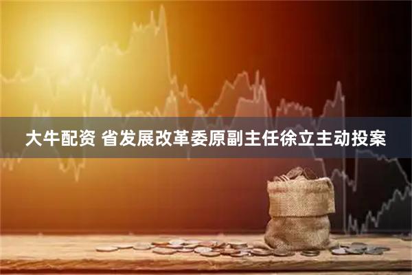 大牛配资 省发展改革委原副主任徐立主动投案