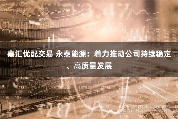 嘉汇优配交易 永泰能源：着力推动公司持续稳定、高质量发展